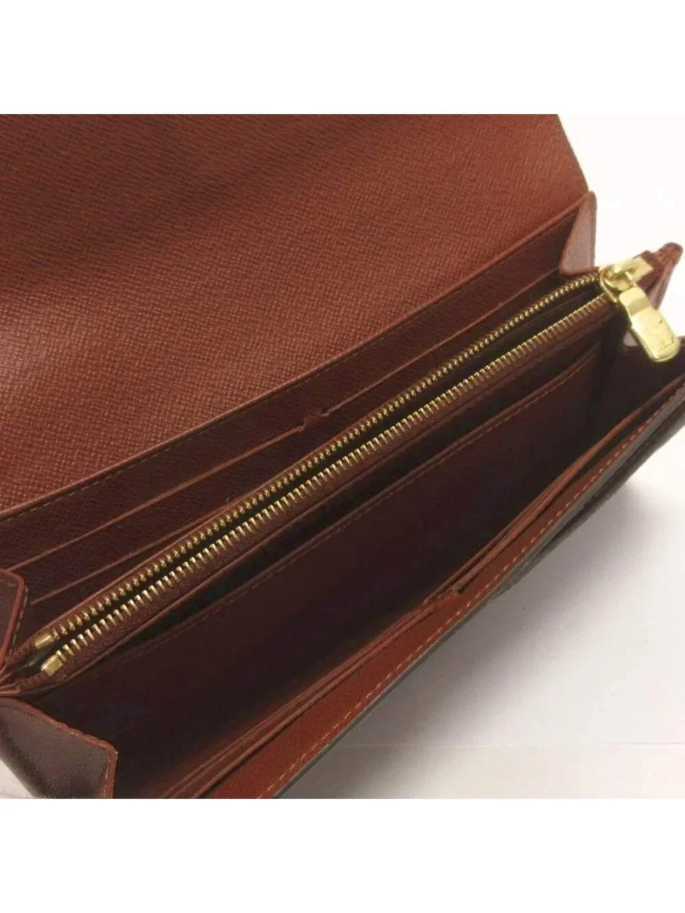 Louis Vuitton Portefeuille Sarah Wallet Monogram Coin Purse Leather Brown
